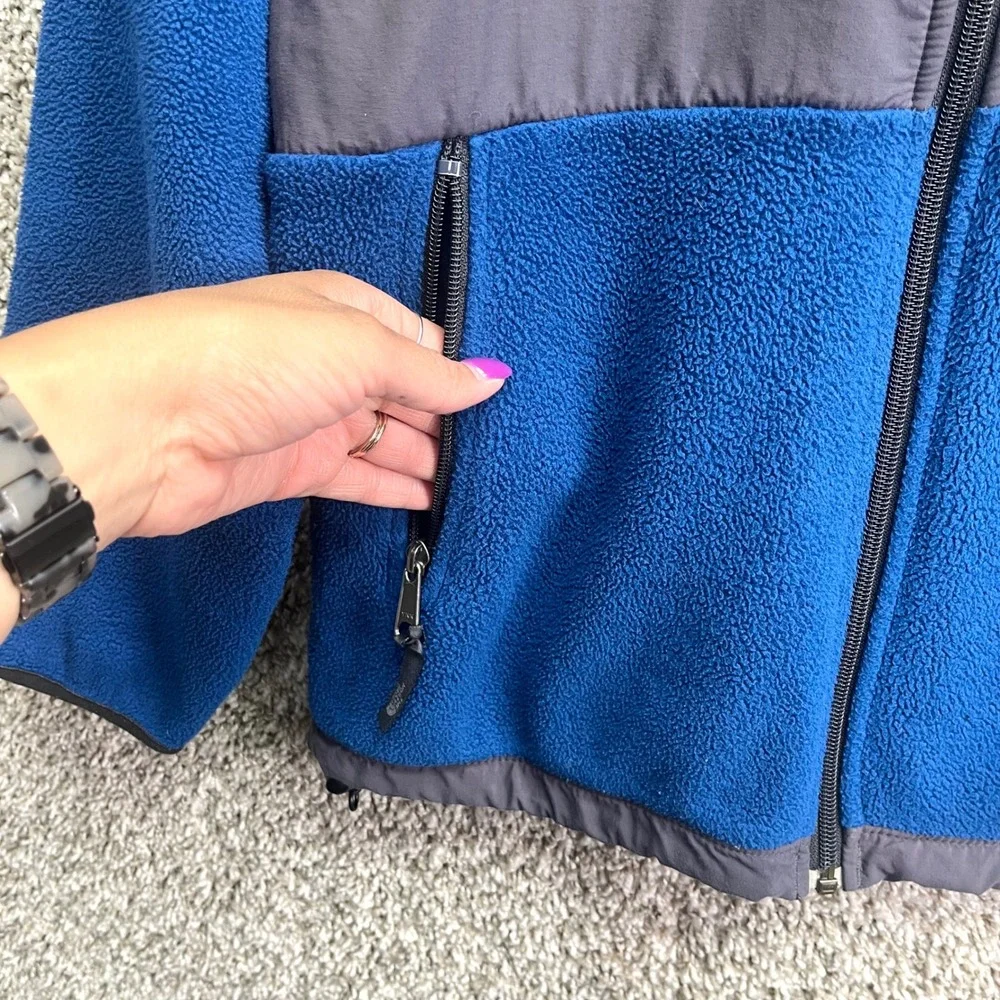 The North Face Jacket Kids Large‎ Blue & Gray Denali Full Zip Fleece